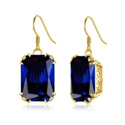 Brincos de ouro de luxo com safira azul