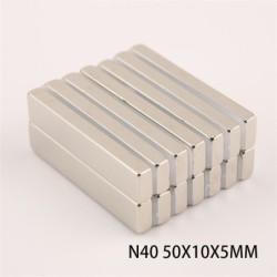 N40 - ímã de neodímio - bloco retangular forte - 50mm * 10mm * 5mm