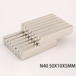 N40 - ímã de neodímio - bloco retangular forte - 50mm * 10mm * 5mm