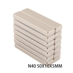 N40 - ímã de neodímio - bloco retangular forte - 50mm * 10mm * 5mm