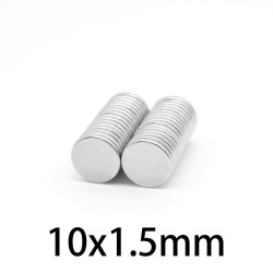 N35 - ímã de neodímio - disco forte - 10 mm * 1,5 mm