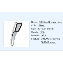 Square shower head - 300 holes - high pressure - chromeShower Heads