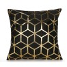 Capa de almofada branca/preta - padrão geométrico dourado - 45cm * 45cm