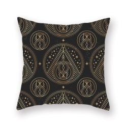 Capa de almofada preta - padrão bronze dourado - 45cm * 45cm