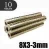 N35 - neodymium magnet - strong disc - 8mm * 3mm - with 3mm hole - 10 piecesN35