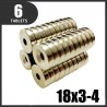 N35 - ímã de neodímio - disco forte - 18mm * 3mm - com furo de 4mm - 6 peças