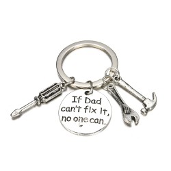 "If Dad Can't Fix It, No One Can" - silver keychainKeyrings