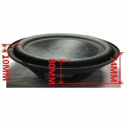 Alto-falante passivo de graves de 10" - com moldura de 257 mm - radiador auxiliar