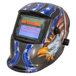Capacete de soldagem - escurecimento automático - alimentado por bateria solar - MIG TIG - DIN 4 - DIN 16 - red eagle