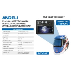 Máscara de solda - capacete de escurecimento automático - TIG - MIG - ARC - retificação