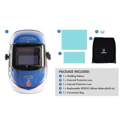Máscara de solda - capacete de escurecimento automático - TIG - MIG - ARC - retificação