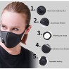 Máscara de proteção facial / bucal - antipoeira - antipoluição - com válvula de ar - reutilizável