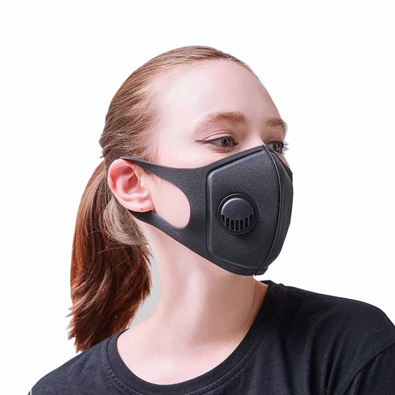 Máscara de proteção facial / bucal - antipoeira - antipoluição - com válvula de ar - reutilizável