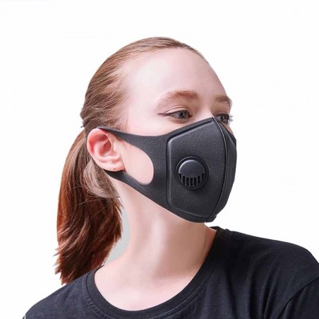 Máscara de proteção facial / bucal - antipoeira - antipoluição - com válvula de ar - reutilizável