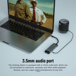 5 in 1 HUB - Type-C - USB 2.0 / 3.0 - 3.5mm jack - splitter - adapterHubs