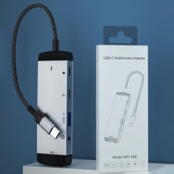 5 in 1 HUB - Type-C - USB 2.0 / 3.0 - 3.5mm jack - splitter - adapterHubs