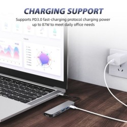6 in 1 HUB - type-C - USB 3.0 - HDMI compatible - splitter - adapterHubs