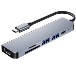6 in 1 HUB - type-C - USB 3.0 - HDMI compatible - splitter - adapterHubs