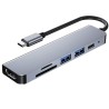 6 in 1 HUB - type-C - USB 3.0 - HDMI compatible - splitter - adapterHubs