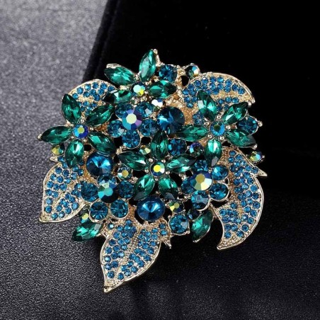 Green crystal flower broochBrooches