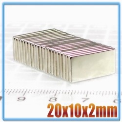 N35 - ímã de neodímio - bloco forte - 20mm * 10mm * 2mm