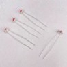 Silver hair pins - red rose / crystals - 20 piecesHair clips