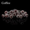 Alfinetes de cabelo prateados - rosas coloridas / cristais - 20 peças