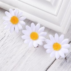 Grampos de cabelo decorativos - margaridas brancas - 10 peças