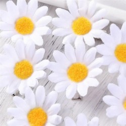 Grampos de cabelo decorativos - margaridas brancas - 10 peças