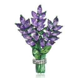 Bando de cristal lavanda - broche