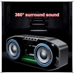 Altifalante Bluetooth - graves potentes - Rádio FM - cartão TF - LED - com visor