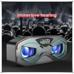 Altifalante Bluetooth - graves potentes - Rádio FM - cartão TF - LED - com visor