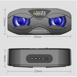 Altifalante Bluetooth - graves potentes - Rádio FM - cartão TF - LED - com visor