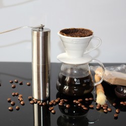 Mini moedor de café manual de aço inoxidável