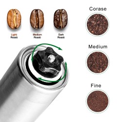 Mini moedor de café manual de aço inoxidável