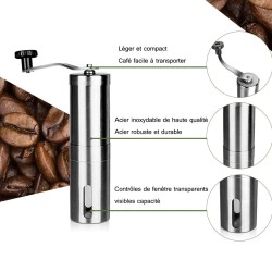 Mini moedor de café manual de aço inoxidável