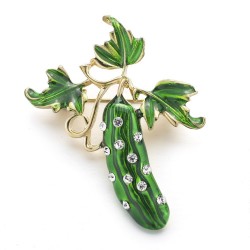 Pepino de cristal verde - broche