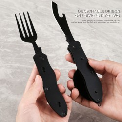 4 in 1 multifunction foldable cutlery - fork - spoon - knife - bottle openerSurvival tools