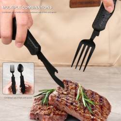 4 in 1 multifunction foldable cutlery - fork - spoon - knife - bottle openerSurvival tools