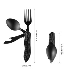 4 in 1 multifunction foldable cutlery - fork - spoon - knife - bottle openerSurvival tools