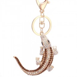 Crocodilo de cristal - chaveiro de metal