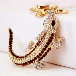 Crystal crocodile - metal keychainKeyrings
