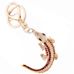 Crystal crocodile - metal keychainKeyrings