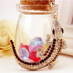 Crystal crocodile - metal keychainKeyrings