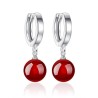 Silver round earrings - with ballEarrings