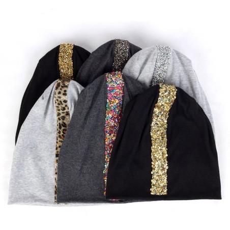 Chapéu de algodão - com strass coloridos