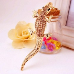 Crocodilo dourado cristal - chaveiro