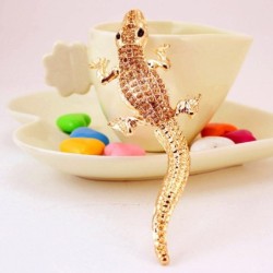 Crocodilo dourado cristal - chaveiro
