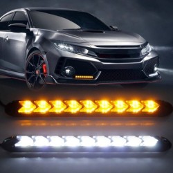 Tira de farol de carro universal - DRL - luz LED - à prova d'água - 2 peças
