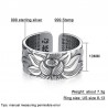 Buddhist heart sutra ring - lotus - silver - resizable - unisexRings